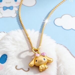 24K Cinnamoroll Pendant Necklace Sanrio Luxury Collectible